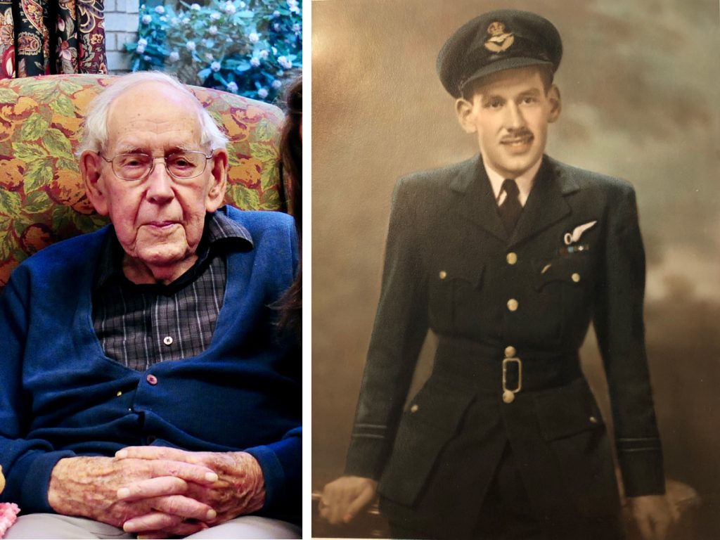 Malcolm Colquhoun. Right: Flight Lieutenant Malcolm Colquhoun during the Second World War.
