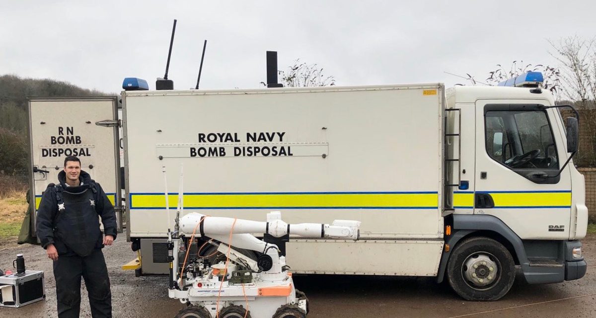 Canadian clearance diving officer disarmed improvised explosive devices in small UK village