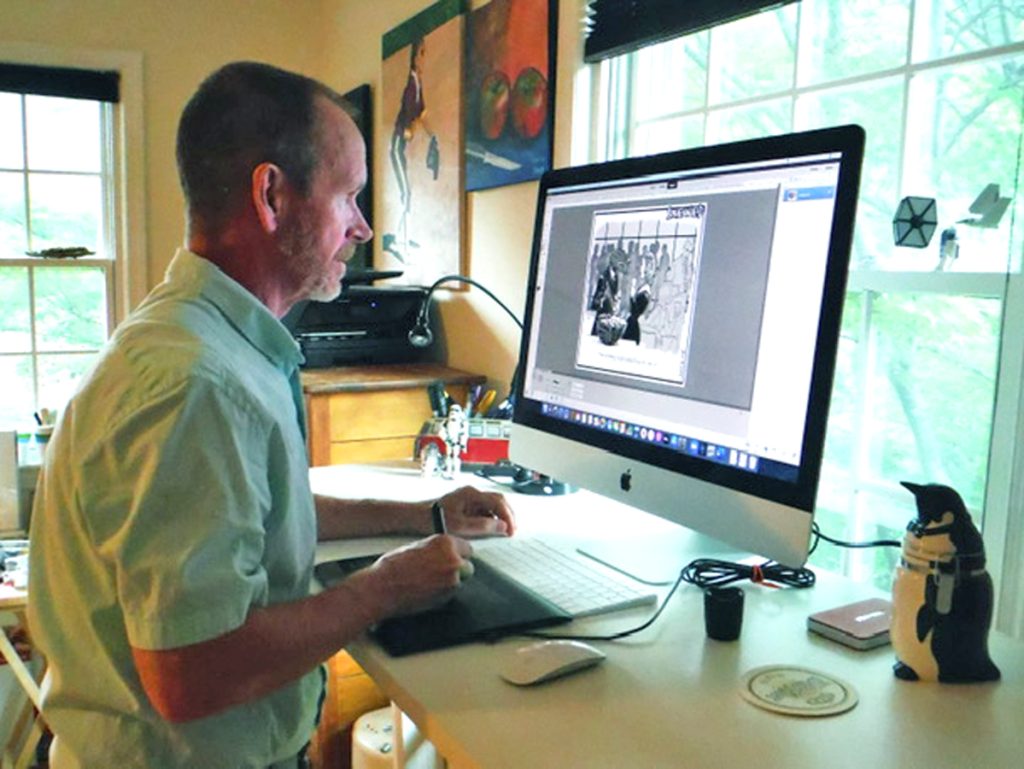 Lieutenant-Colonel Andrew Currie at work.