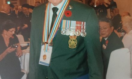 Aboriginal veteran and his family of service