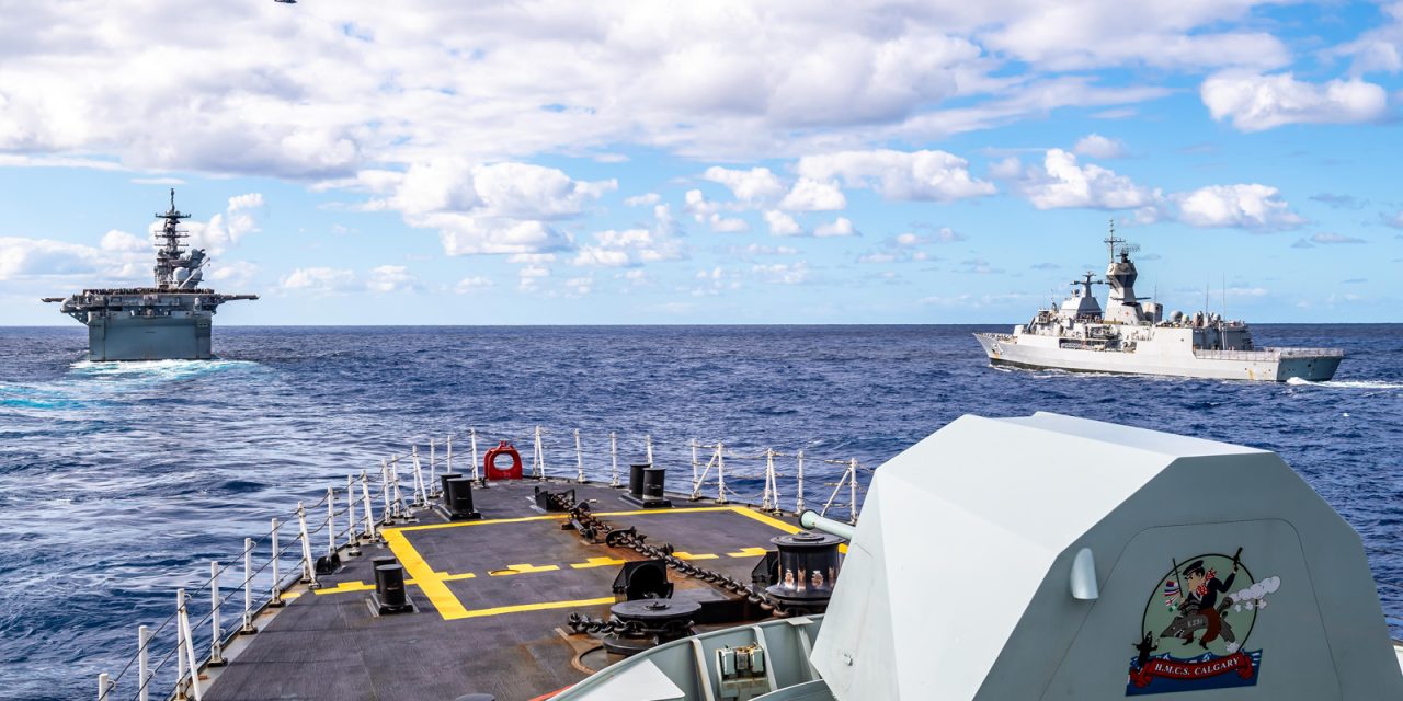 HMCS Calgary sails with Indo-Pacific partners Australia, America, Japan, and South Korea on Exercise Talisman Sabre
