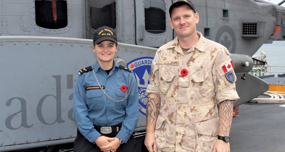 HMCS Winnipeg crewmembers share duo award while deployed