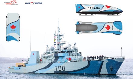 Olympians on track with Navy-themed sleds