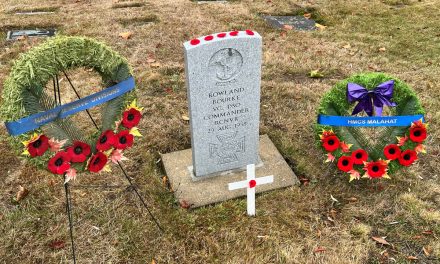 HMCS Malahat honours decorated Naval Reservist on Remembrance Day