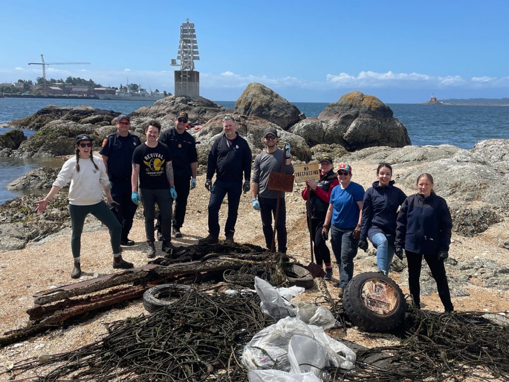 DND and Babcock crew collected garbage from Inskip Island. L-R: Mel Lacelle (Babcock Canada)